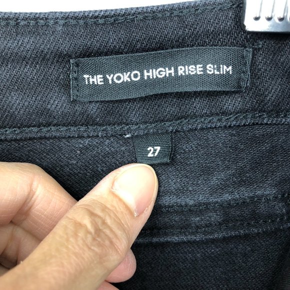 Aritzia Denim Forum The Yoko High Rise Slim Black Size 27 - Picture 7 of 16